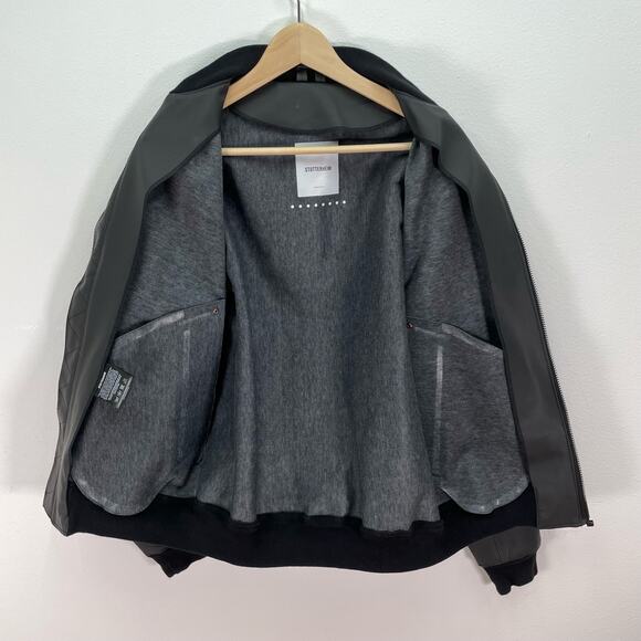 Stutterheim Vastertorp Bomber Raincoat Dark Gray Mens Medium - Picture 7 of 10